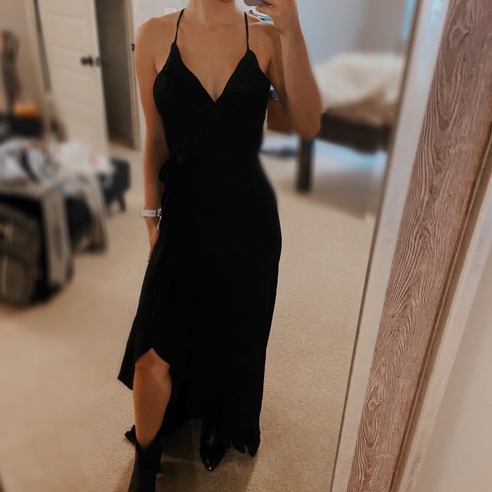 Black Asymmetrical Maxi Dress